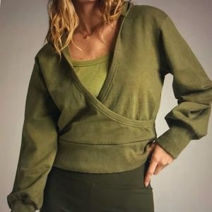 Anthropology Porridge cut out sweatshirt Moss NWT